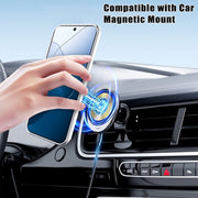 For Xiaomi 14 Electroplating MagSafe 360 Degree Rotation Holder Shockproof Phone Case(Blue)