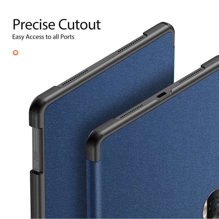 For Honor Pad 9 DUX DUCIS Domo Series Cloth Texture Magnetic Leather Tablet Case(Blue)