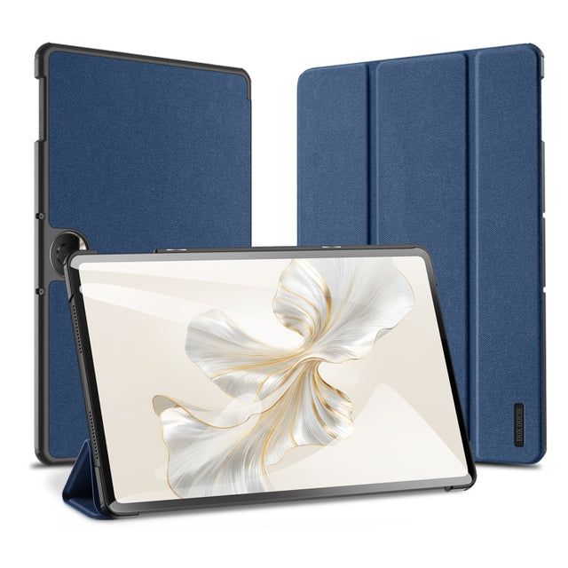 For Honor Pad 9 DUX DUCIS Domo Series Cloth Texture Magnetic Leather Tablet Case(Blue)