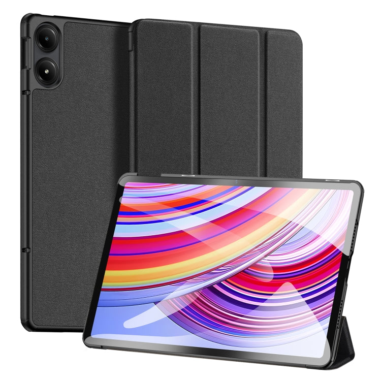 For Xiaomi Redmi Pad Pro 12.1 DUX DUCIS Domo Series Cloth Texture Magnetic Leather Tablet Case(Black)