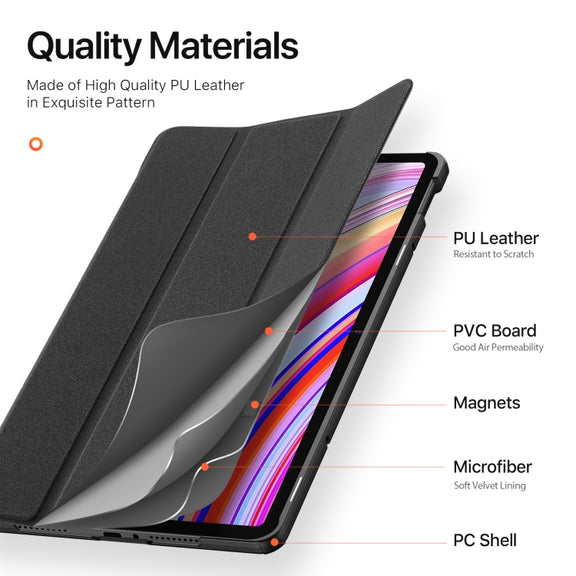 For Xiaomi Redmi Pad Pro 12.1 DUX DUCIS Domo Series Cloth Texture Magnetic Leather Tablet Case(Black)