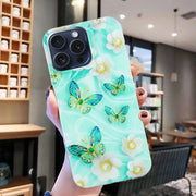 For iPhone 16 Pro Max Colorful Painting Pattern TPU Phone Case(Butterflies)