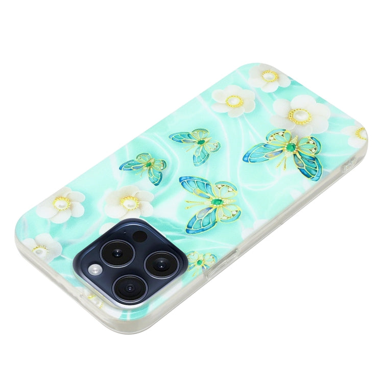 For iPhone 16 Pro Max Colorful Painting Pattern TPU Phone Case(Butterflies)
