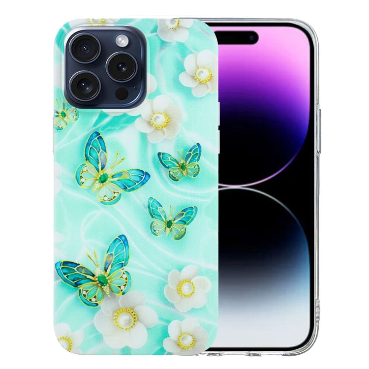 For iPhone 16 Pro Colorful Painting Pattern TPU Phone Case(Butterflies)