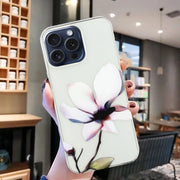 For iPhone 16 Pro Colorful Painting Pattern TPU Phone Case(White Flowers)