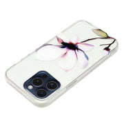 For iPhone 16 Pro Colorful Painting Pattern TPU Phone Case(White Flowers)