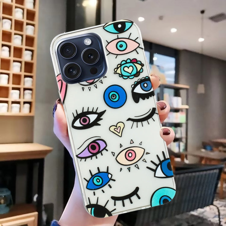 For iPhone 16 Pro Colorful Painting Pattern TPU Phone Case(Eye Monster)