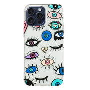 For iPhone 16 Pro Colorful Painting Pattern TPU Phone Case(Eye Monster)