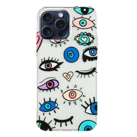 For iPhone 16 Pro Colorful Painting Pattern TPU Phone Case(Eye Monster)