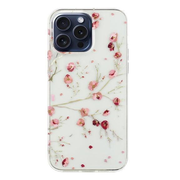 For iPhone 16 Pro Colorful Painting Pattern TPU Phone Case(Red Flowers)