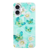 For iPhone 16 Colorful Painting Pattern TPU Phone Case(Butterflies)