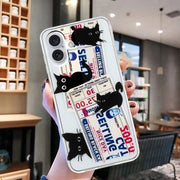 For iPhone 16 Colorful Painting Pattern TPU Phone Case(Black Cat)