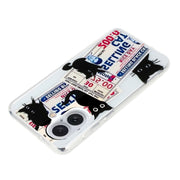 For iPhone 16 Colorful Painting Pattern TPU Phone Case(Black Cat)