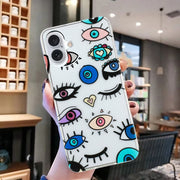 For iPhone 16 Colorful Painting Pattern TPU Phone Case(Eye Monster)