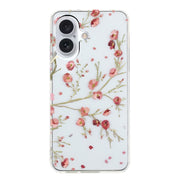 For iPhone 16 Colorful Painting Pattern TPU Phone Case(Red Flowers)
