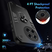 For Tecno Spark 20 Pro+ Shockproof Metal Ring Holder Phone Case(Black)