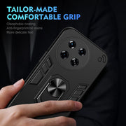For Tecno Spark 20 Pro+ Shockproof Metal Ring Holder Phone Case(Black)