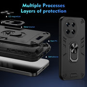 For Tecno Spark 20 Pro+ Shockproof Metal Ring Holder Phone Case(Black)