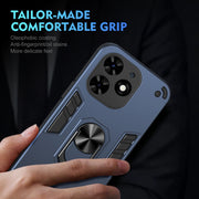 For Tecno Spark Go 2024 Shockproof Metal Ring Holder Phone Case(Blue)