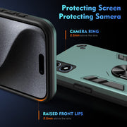 For Motorola Moto G Play 2024 Shockproof Metal Ring Holder Phone Case(Green)
