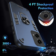 For Motorola Moto G Stylus 5G 2024 Shockproof Metal Ring Holder Phone Case(Blue)