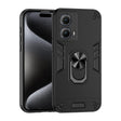 For Motorola Edge 2024 Shockproof Metal Ring Holder Phone Case(Black) - Motorola Cases by PMC Jewellery | Online Shopping South Africa | PMC Jewellery | Buy Now Pay Later Mobicred