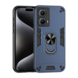 For Motorola Edge 2024 Shockproof Metal Ring Holder Phone Case(Blue) - Motorola Cases by PMC Jewellery | Online Shopping South Africa | PMC Jewellery | Buy Now Pay Later Mobicred