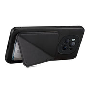 For Honor Magic6 Pro 5G D04 Calf Texture Dual Card Slot Holder Phone Case(Black)