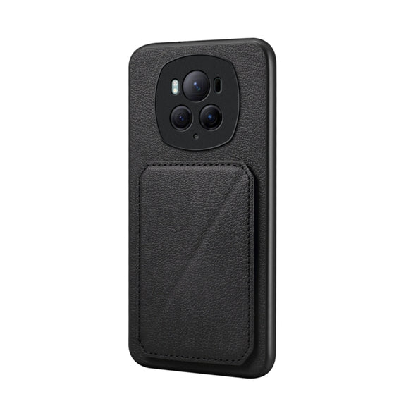 For Honor Magic6 Pro 5G D04 Calf Texture Dual Card Slot Holder Phone Case(Black)