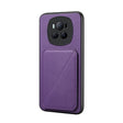 For Honor Magic6 Pro 5G D04 Calf Texture Dual Card Slot Holder Phone Case(Purple) - Honor Cases by PMC Jewellery | Online Shopping South Africa | PMC Jewellery | Buy Now Pay Later Mobicred
