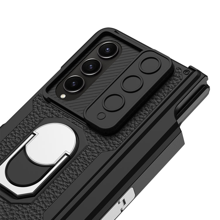For Samsung Galaxy Z Fold4 GKK Integrated Magnetic Armor Full Coverage Phone Case(Carbon Fibre)