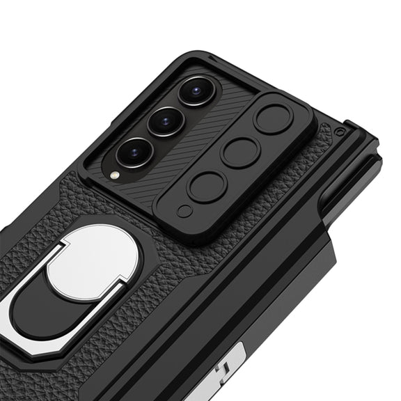 For Samsung Galaxy Z Fold4 GKK Integrated Magnetic Armor Full Coverage Phone Case(Carbon Fibre)