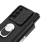 For Samsung Galaxy Z Fold4 GKK Integrated Magnetic Armor Full Coverage Phone Case(Litchi Texture)
