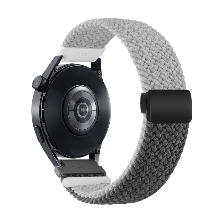 20mm Two-color Magnetic Braided Nylon Watch Band(Light Dark Grey)
