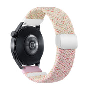 20mm Two-color Magnetic Braided Nylon Watch Band(Starlight Colorful Pink)