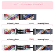 20mm Two-color Magnetic Braided Nylon Watch Band(Light Dark Grey)