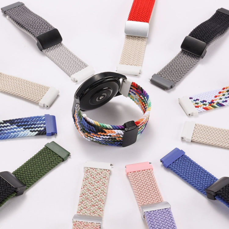 20mm Two-color Magnetic Braided Nylon Watch Band(Light Dark Grey)