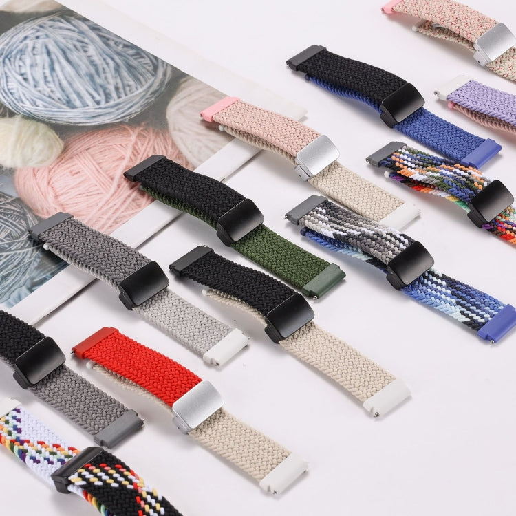 18mm Two-color Magnetic Braided Nylon Watch Band(Starlight Red)