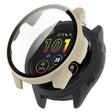 For Garmin Forerunner 165 / 165 Music PC + Tempered Film Integrated Watch Protective Case(Ivory White) - Watch Cases by PMC TechLife | Online Shopping South Africa | PMC TechLife