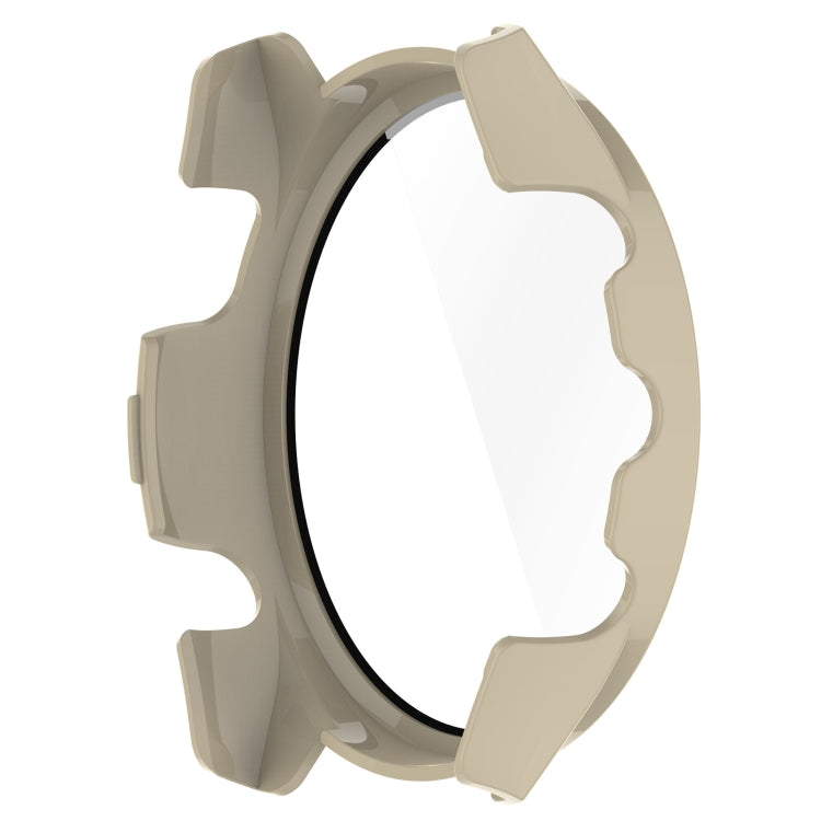 For Garmin Forerunner 165 / 165 Music PC + Tempered Film Integrated Watch Protective Case(Ivory White)