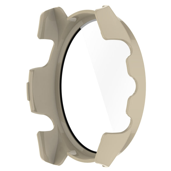 For Garmin Forerunner 165 / 165 Music PC + Tempered Film Integrated Watch Protective Case(Ivory White)
