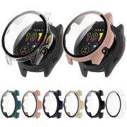 For Garmin Forerunner 165 / 165 Music PC + Tempered Film Integrated Watch Protective Case(Black)