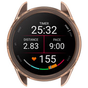 For Garmin Forerunner 165 / 165 Music Half Pack Hollow TPU Watch Protective Case(Transparent Pink)