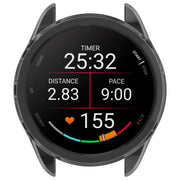 For Garmin Forerunner 165 / 165 Music Half Pack Hollow TPU Watch Protective Case(Transparent Black)
