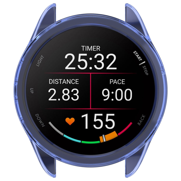 For Garmin Forerunner 165 / 165 Music Half Pack Hollow TPU Watch Protective Case(Transparent Blue)