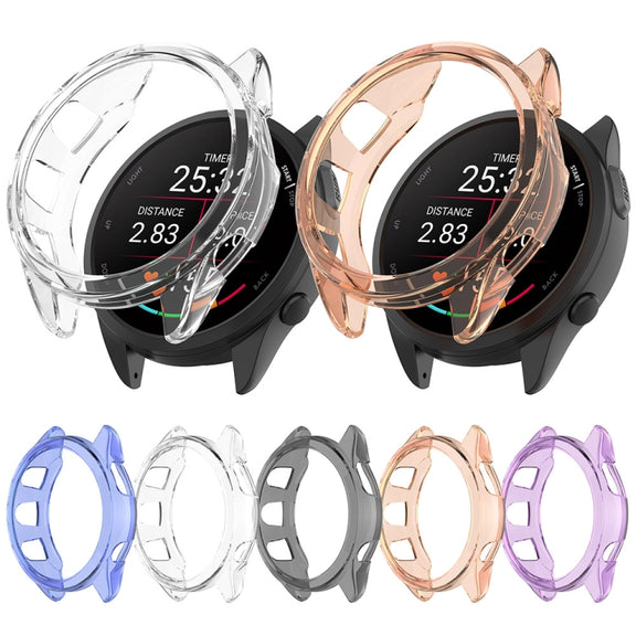 For Garmin Forerunner 165 / 165 Music Half Pack Hollow TPU Watch Protective Case(Transparent)