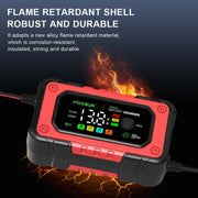 FOXSUR 7A 12V Car / Motorcycle Smart Battery Charger, Plug Type:EU Plug(Red)