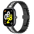 For  Xiaomi Redmi Watch 4 Five-bead Butterfly Buckle Metal Watch Band(Black Silver A) - Watch Bands by PMC TechLife | Online Shopping South Africa | PMC TechLife