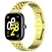 For  Xiaomi Redmi Watch 4 Five-bead Butterfly Buckle Metal Watch Band(Gold)