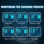 FOXSUR 20A 12V 24V Car / Motorcycle Smart Battery Charger, Plug Type:EU Plug(Red)